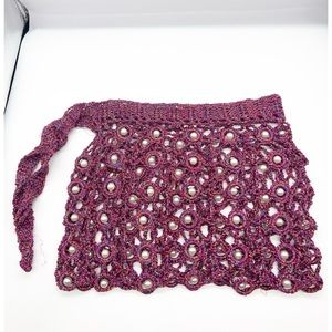 Crochet pearl wrap skirt